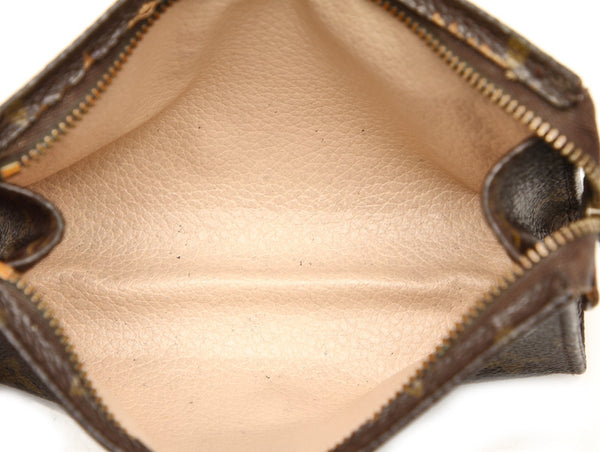 ルイ ヴィトン モノグラム ポシュットワレ15 M47546 ブラウン PVC レザー ポーチ ユニセックス LOUIS VUITTON 中古