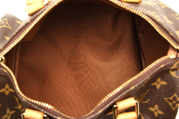 ルイ ヴィトン モノグラム スピーディ25 M41528 ブラウン PVC レザー ボストンバッグ レディース LOUIS VUITTON 中古