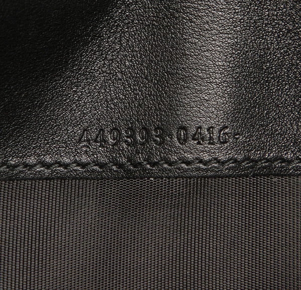 グッチ マイクロGGシマ 449393 ブラック レザー 長財布 レディース GUCCI 中古