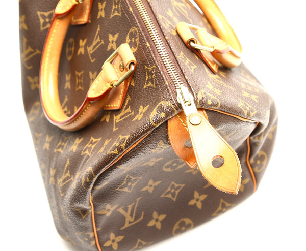 ルイ ヴィトン モノグラム スピーディ25 M41528 ブラウン PVC レザー ボストンバッグ レディース LOUIS VUITTON 中古