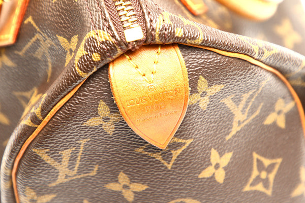 ルイ ヴィトン モノグラム スピーディ25 M41528 ブラウン PVC レザー ボストンバッグ レディース LOUIS VUITTON 中古