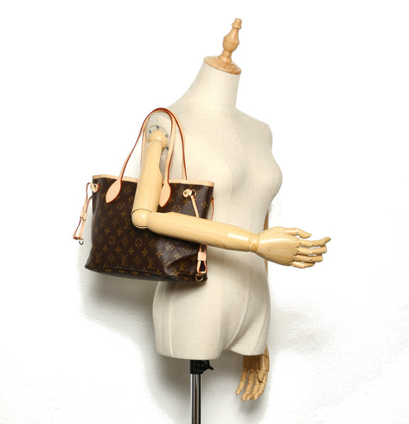 ルイ ヴィトン モノグラム ネヴァーフルPM M41000 ブラウン PVC レザー トートバッグ レディース LOUIS VUITTON 中古