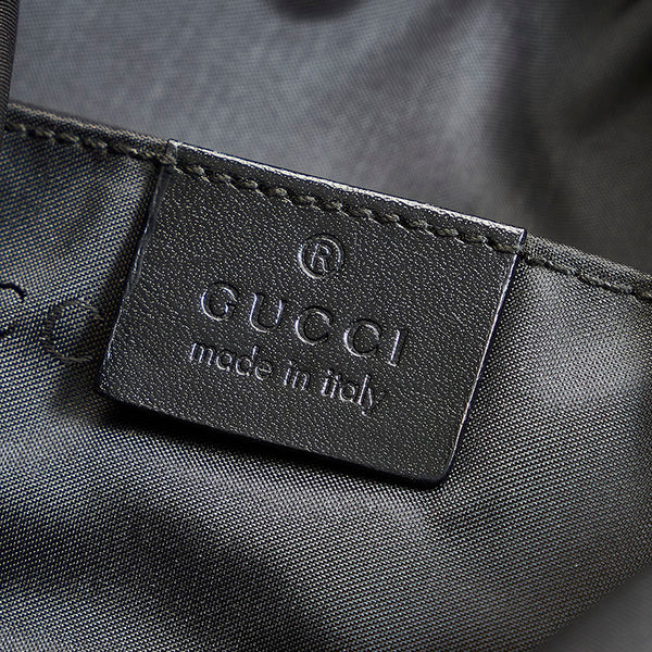 グッチ 000・0602 ブラック ナイロン レザー ショルダーバッグ レディース GUCCI 【中古】