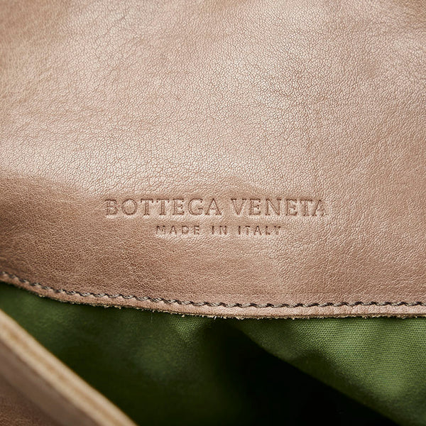 ボッテガヴェネタ イントレチャート 斜め掛け ショルダーバッグ ベージュ レザー レディース BOTTEGAVENETA 【中古】