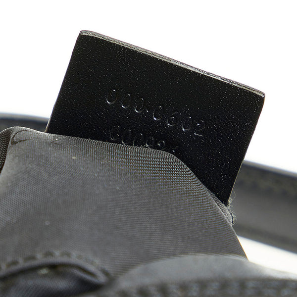 グッチ 000・0602 ブラック ナイロン レザー ショルダーバッグ レディース GUCCI 【中古】