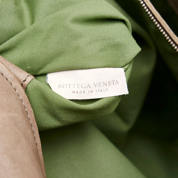 ボッテガヴェネタ イントレチャート 斜め掛け ショルダーバッグ ベージュ レザー レディース BOTTEGAVENETA 【中古】