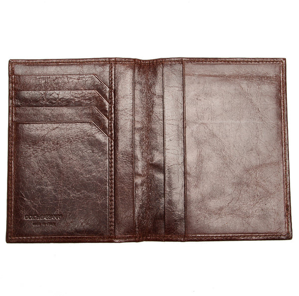 ドルチェアンドガッバーナ ブラウン レザー パスポートケース レディース DOLCE&GABBANA 中古