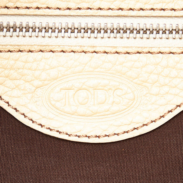 トッズ ワンショルダーバッグ ブラウン ホワイト スウェード レザー レディース TOD’S 【中古】