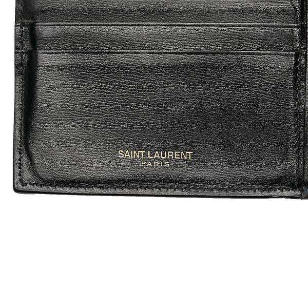 サンローラン 二つ折り財布 ブラック レザー メンズ SAINT LAURENT 【中古】