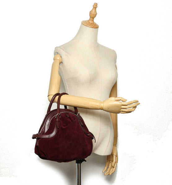 サルヴァトーレフェラガモ ガンチーニ AQ-21 5837 パープル スウェード レザー ハンドバッグ レディース Salvatore Ferragamo 【中古】