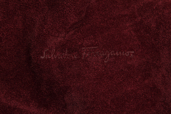 サルヴァトーレフェラガモ ガンチーニ AQ-21 5837 パープル スウェード レザー ハンドバッグ レディース Salvatore Ferragamo 【中古】