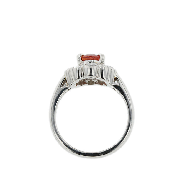 Pt900 プラチナ オレンジサファイア1.71ct ダイヤ1.01ct リング 指輪 レディース 11号 【中古】