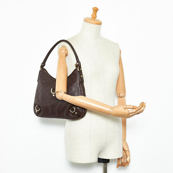 グッチ グッチシマ 130738 ブラウン レザー ハンドバッグ レディース GUCCI 【中古】