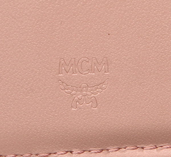 エム シー エム ピンク レザー 長財布 レディース MCM 中古