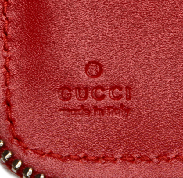 グッチ グッチシマ レッド レザー ラウンドファスナー 長財布 メンズ GUCCI 中古