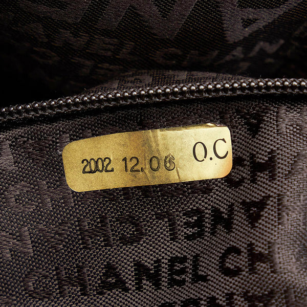 シャネル チョコバー ミニボストン ハンドバッグ ブラック ナイロン レザー レディース CHANEL 【中古】