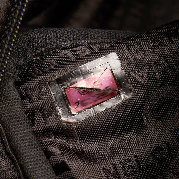 シャネル チョコバー ミニボストン ハンドバッグ ブラック ナイロン レザー レディース CHANEL 【中古】