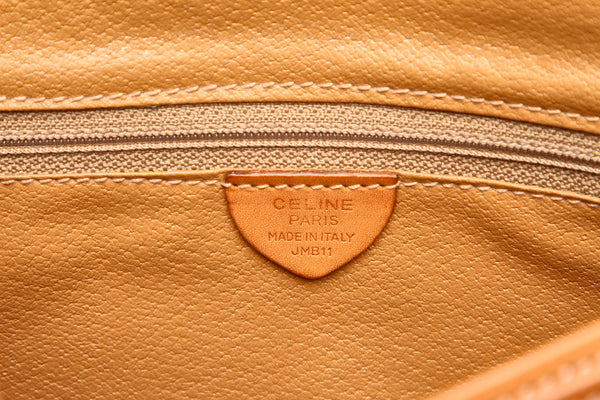 セリーヌ マカダム ブラウン PVC レザー 斜め掛け ショルダーバッグ レディース CELINE 中古