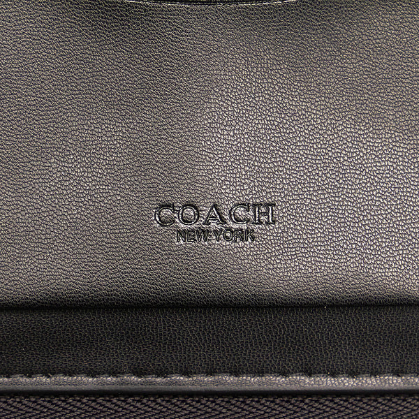 コーチ ブラック レザー ラウンドファスナー 長財布 メンズ COACH 【中古】