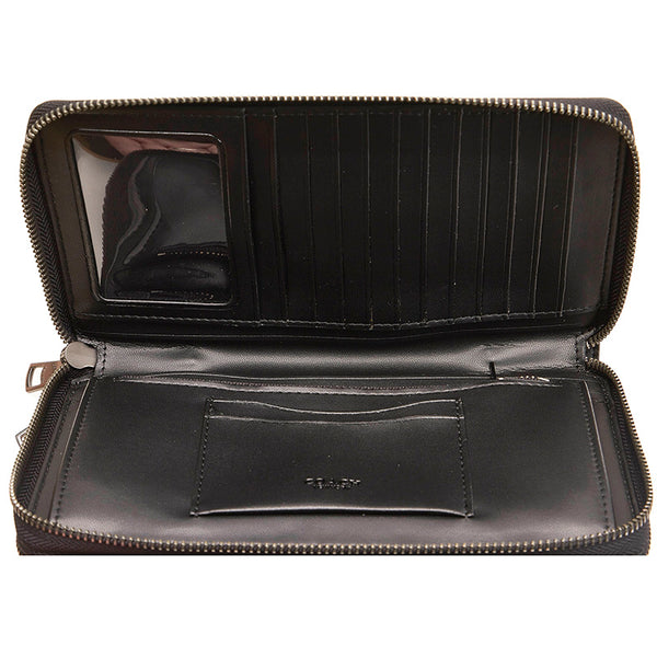 コーチ ブラック レザー ラウンドファスナー 長財布 メンズ COACH 【中古】