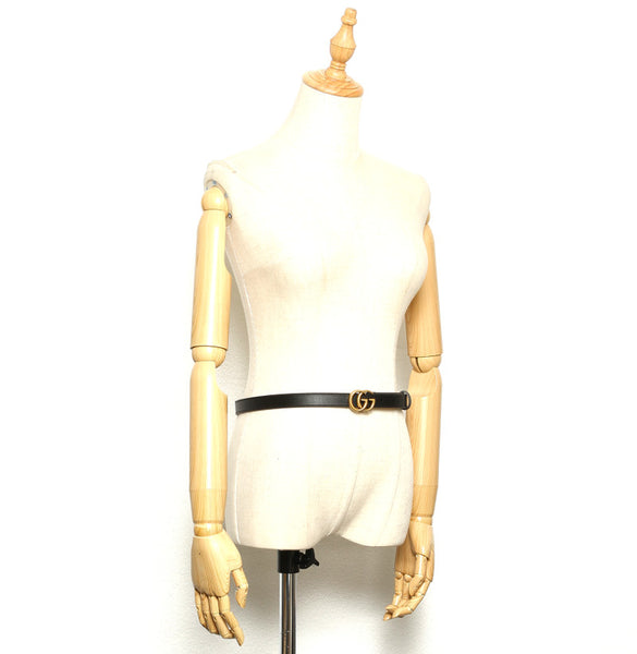 グッチ GGマーモント 409417 ブラック レザー ベルト レディース GUCCI 中古