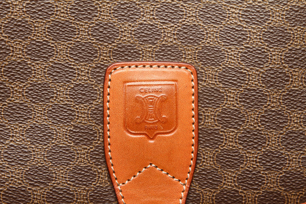 セリーヌ マカダム ブラウン PVC レザー 斜め掛け ショルダーバッグ レディース CELINE 中古