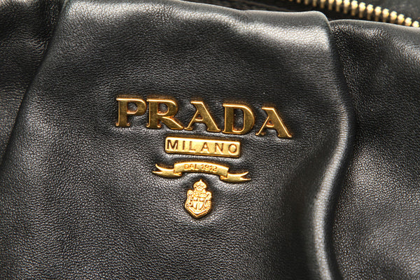 プラダ チェーン ブラック レザー ショルダーバッグ レディース PRADA 中古