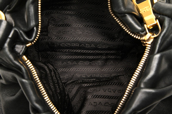 プラダ チェーン ブラック レザー ショルダーバッグ レディース PRADA 中古