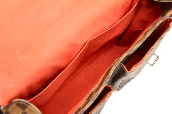 ルイ ヴィトン ダミエ ブロードウェイ  N42270 ブラウン PVC レザー 斜め掛け ショルダーバッグ ユニセックス LOUIS VUITTON 中古