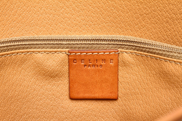 セリーヌ マカダム ブラウン PVC レザー トートバッグ レディース CELINE 中古