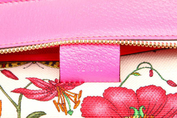 グッチ フローラ ネオン 550141 ピンク マルチ キャンバス レザー ハンドバッグ ショルダーバッグ 2WAY レディース GUCCI 中古