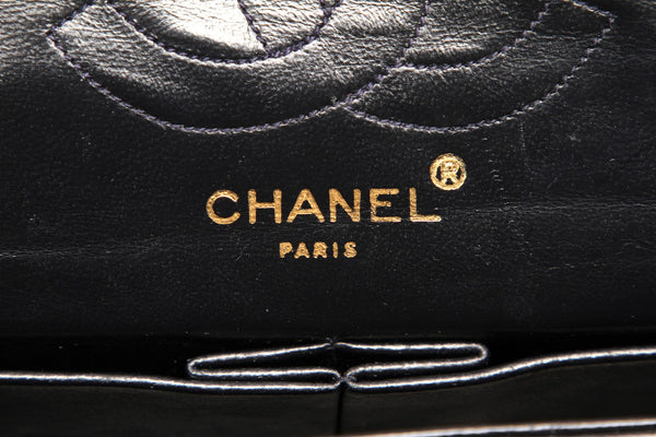シャネル マトラッセ ダブルフラップ ブラック ラムスキン チェーン ショルダーバッグ レディース CHANEL 中古