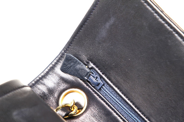 シャネル マトラッセ ダブルフラップ ブラック ラムスキン チェーン ショルダーバッグ レディース CHANEL 中古
