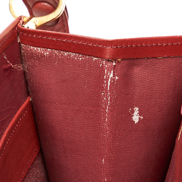 カルティエ マスト ボルドー レザー ショルダーバッグ レディース CARTIER 【中古】