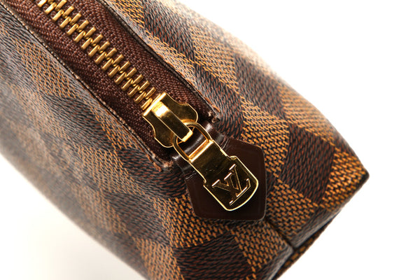 ルイ ヴィトン ダミエ コスメティックGM N23345 ブラウン PVC レザー ポーチ レディース LOUIS VUITTON 中古