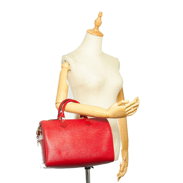 ルイ ヴィトン エピ スピーディ30 M43007 レッド レザー ハンドバッグ レディース LOUIS VUITTON 中古