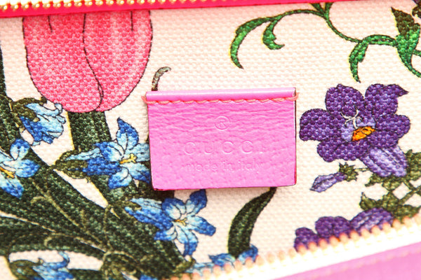 グッチ フローラ ネオン 550141 ピンク　マルチ キャンバス レザー ハンドバッグ ショルダーバッグ 2WAY レディース GUCCI 中古