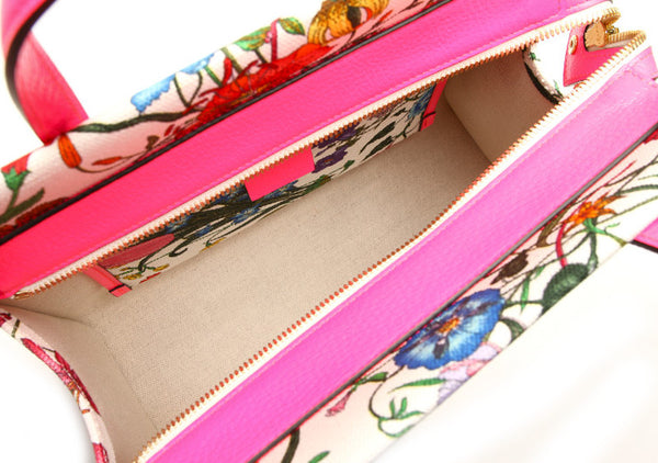 グッチ フローラ ネオン 550141 ピンク　マルチ キャンバス レザー ハンドバッグ ショルダーバッグ 2WAY レディース GUCCI 中古