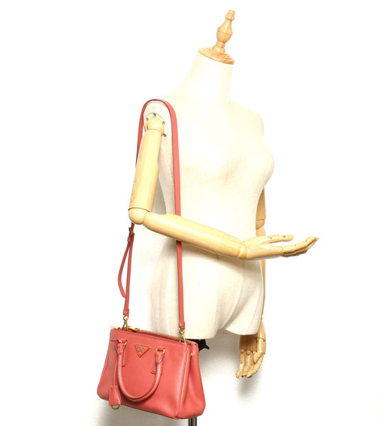 プラダ ピンク サフィアーノ ハンドバッグ レディース PRADA 中古
