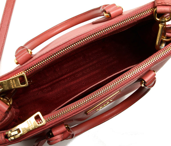 プラダ ピンク サフィアーノ ハンドバッグ レディース PRADA 中古