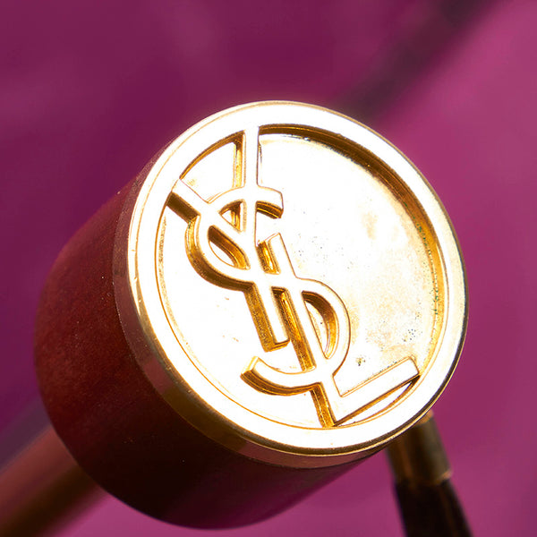 サンローラン フリル 折り畳み 日傘 パープル ナイロン レディース SAINT LAURENT 【中古】