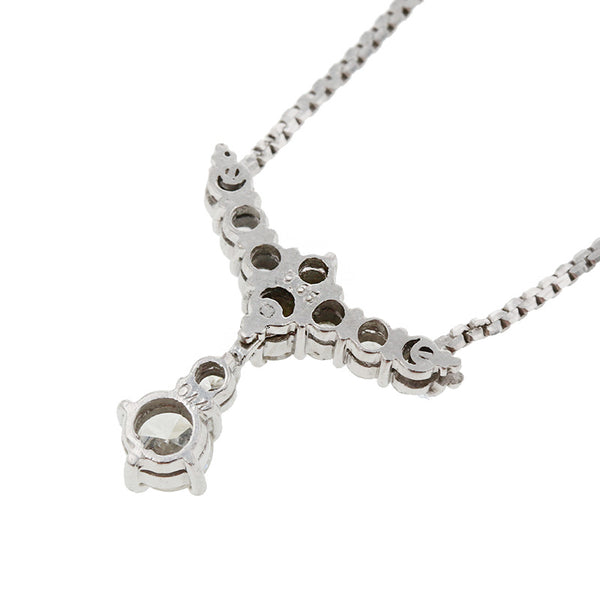 Pt900 プラチナ Pt850 プラチナ ダイヤ0.44ct ダイヤ0.65ct ネックレス レディース 【中古】