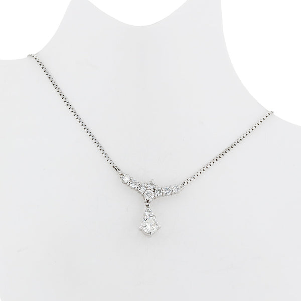 Pt900 プラチナ Pt850 プラチナ ダイヤ0.44ct ダイヤ0.65ct ネックレス レディース 【中古】