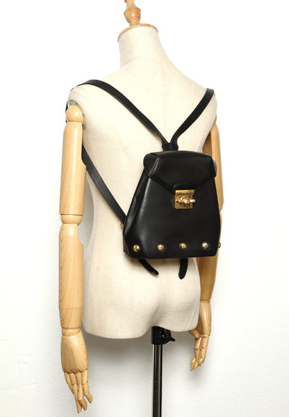 サルヴァトーレフェラガモ DQ-21 5207 ブラック レザー リュック バックパック レディース Salvatore Ferragamo 中古