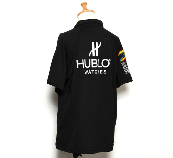 ウブロ コラボ アイルトンセナ ポロ ブラック 黒 ポリエステル 半袖シャツ メンズ HUBLOT 中古