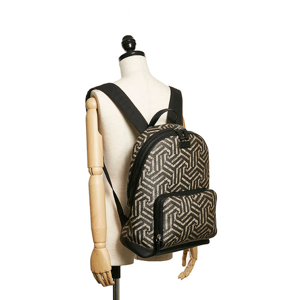 グッチ GGカレイド 406370 ブラウン ブラック PVC レザー リュック バックパック メンズ GUCCI 【中古】