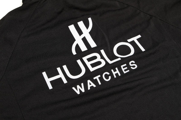 ウブロ コラボ アイルトンセナ ポロ ブラック 黒 ポリエステル 半袖シャツ メンズ HUBLOT 中古