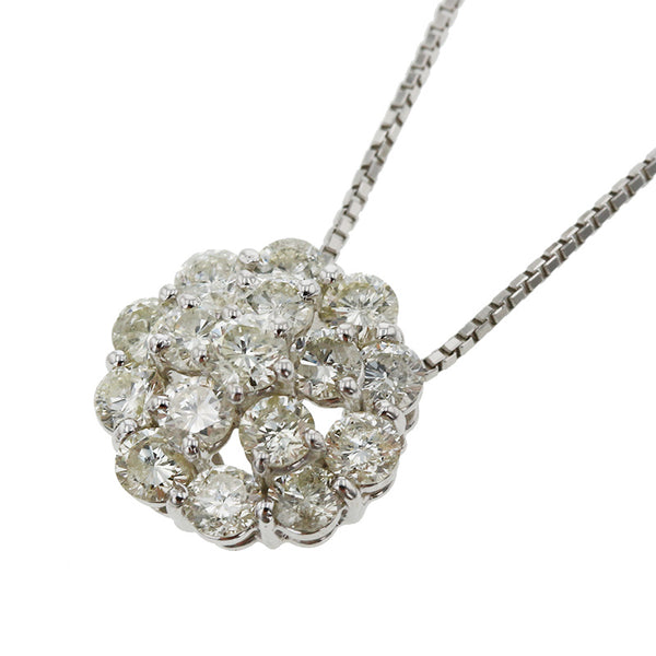 Pt900 プラチナ Pt850 プラチナ ダイヤ2.00ct ネックレス レディース 【中古】