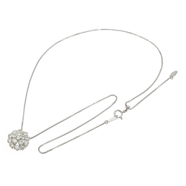 Pt900 プラチナ Pt850 プラチナ ダイヤ2.00ct ネックレス レディース 【中古】