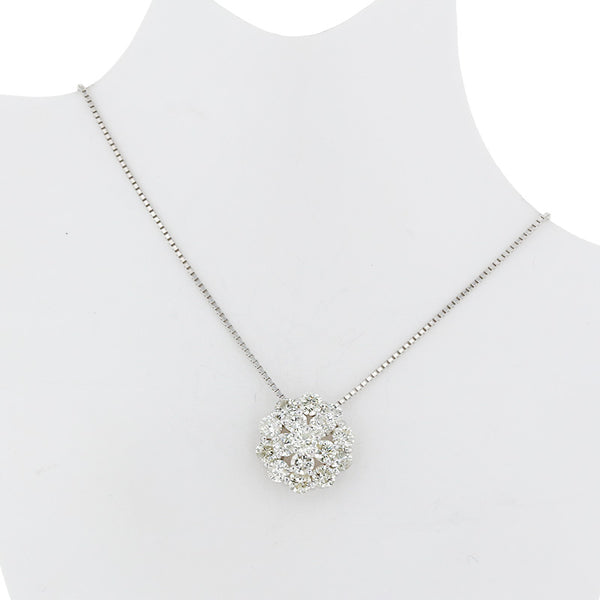 Pt900 プラチナ Pt850 プラチナ ダイヤ2.00ct ネックレス レディース 【中古】